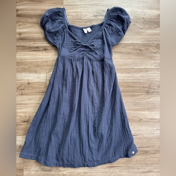Roxy Juniors Cotton Clearwater Cove A-Line Mini Dress Blue Size Medium Cotton - Picture 5 of 16